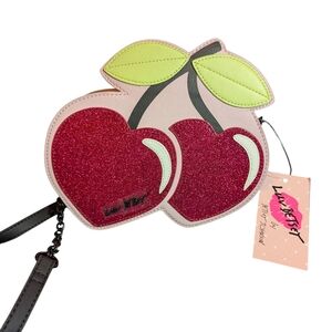 Betsy Johnson Cherry Hearts Glitter Bag